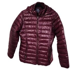 St. John's Bay Burgundy Puffer Jacket | Size M